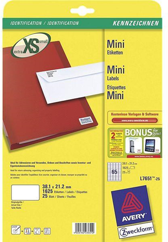 Avery L7651-25 etichetta per stampante Bianco Avery L7651-25 etichetta per stampante Bianco
