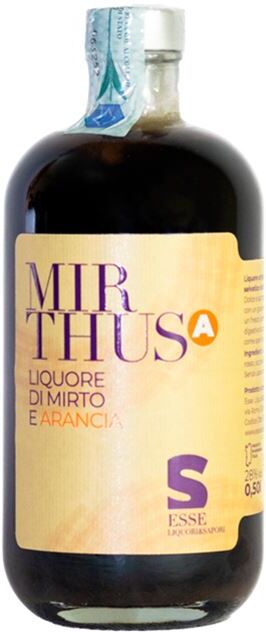 Esse Liquori e Sapori MIRTHUS A - liquore artigianale di mirto rosso selvatico del Sud Sardegna e Arancia (bottiglia 50 cl)