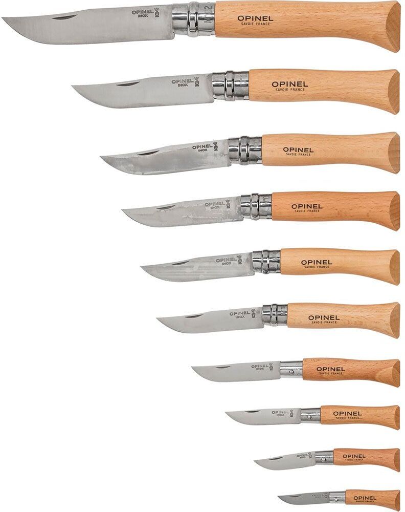 Opinel Collector Set Wood Box 10 Piece Pocket Knives Marrone