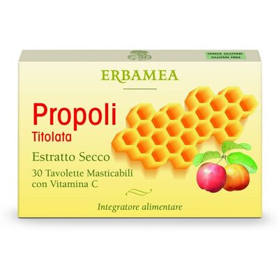 Erbamea Srl Propoli Titolata - Effervescente per il sistema immunitario - 30 tavolette Erbamea Srl Propoli Titolata - Effervescente per il sistema immunitario - 30 tavolette