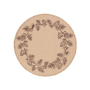 RugVista Pine Garland Tappeto - Beige / Marrone  Ø 120