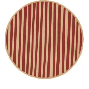 RugVista Ribbons Tappeto - Beige / Rosso  Ø 100