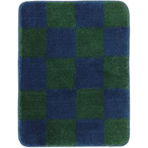 RugVista Luca Chess tappeto da bagno - Blu scuro / Verde scuro 50x67