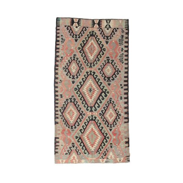 annodato a mano. provenienza: turkey tappeto kilim semi-antichi turchi tappeto 160x310 passatoie arancione/marrone (lana, turchia)