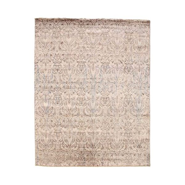 annodato a mano. provenienza: india damask tappeto 240x307 beige/grigio chiaro largo tappeto