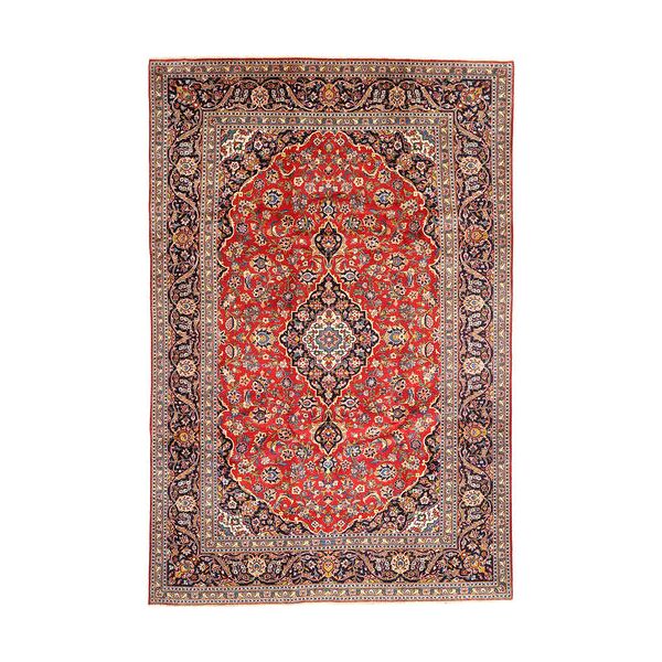 annodato a mano. provenienza: persia / iran 240x356 tappeto keshan tappeto orientale rosso/beige (lana, persia/iran)