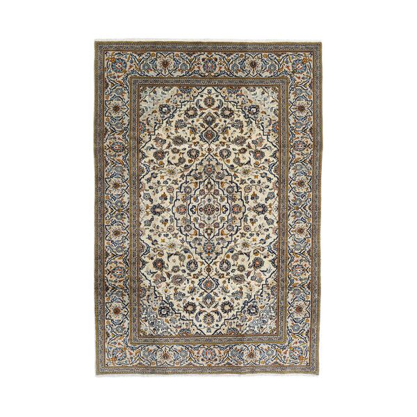 annodato a mano. provenienza: persia / iran tappeto keshan fine tappeto 195x288 beige/grigio (lana, persia/iran)