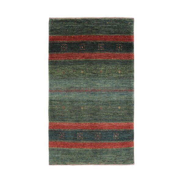 annodato a mano. provenienza: persia / iran 77x132 tappeto loribaft fine persia tappeto moderno nero/verde scuro (lana, persia/iran)