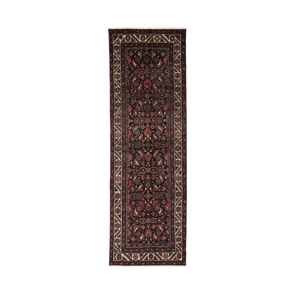 annodato a mano. provenienza: persia / iran tappeto persiano hamadan tappeto 98x300 passatoie nero/marrone (lana, persia/iran)