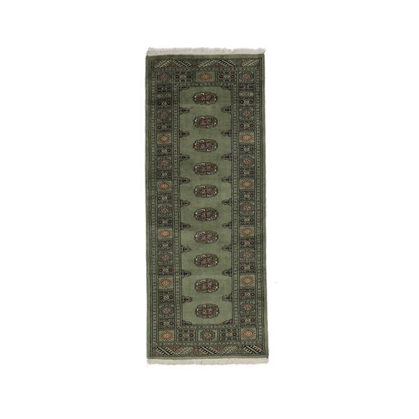 annodato a mano. provenienza: pakistan 80x203 tappeto orientale pakistan bukara 3ply tappeto passatoie nero/verde scuro (lana, pakistan)