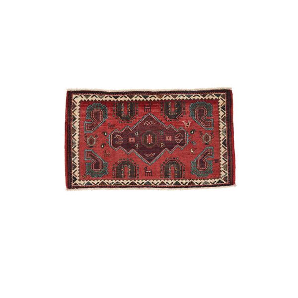 annodato a mano. provenienza: persia / iran afshar/sirjan tappeto 55x95 persiano tappeto di lana rosso scuro/nero piccolo tappeto