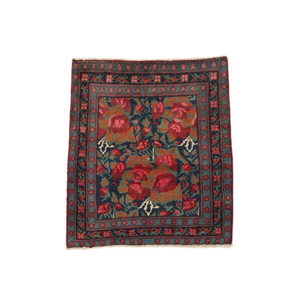 annodato a mano. provenienza: persia / iran 65x72 tappeto afshar/sirjan tappeto orientale nero/rosso scuro (lana, persia/iran)