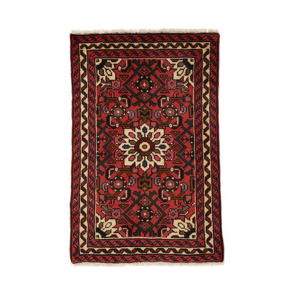 annodato a mano. provenienza: persia / iran tappeto persiano hosseinabad tappeto 63x96 nero/rosso scuro (lana, persia/iran)