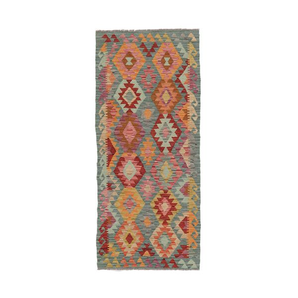 annodato a mano. provenienza: afghanistan 90x206 tappeto orientale kilim afghan old style tappeto passatoie marrone/rosso scuro (lana, afghanistan)