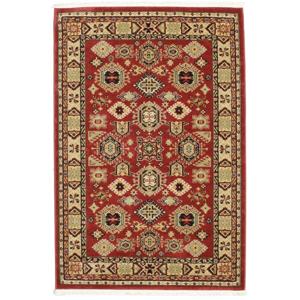 rugvista shirvan kazak tappeto - rosso / beige 140x200