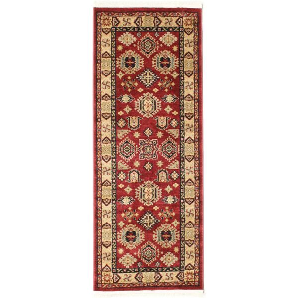 rugvista shirvan kazak tappeto - rosso / beige 80x200