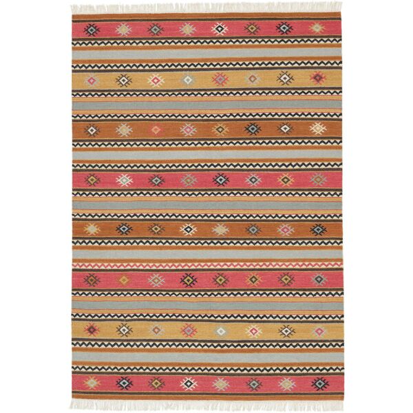 annodato a mano. provenienza: india kilim nezzim tappeto - rosso / marrone 170x240