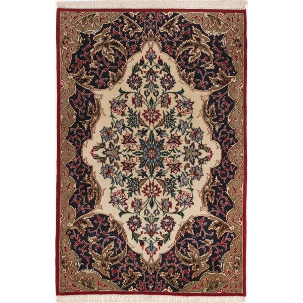 annodato a mano. provenienza: persia / iran isfahan ordito in seta tappeto 71x103