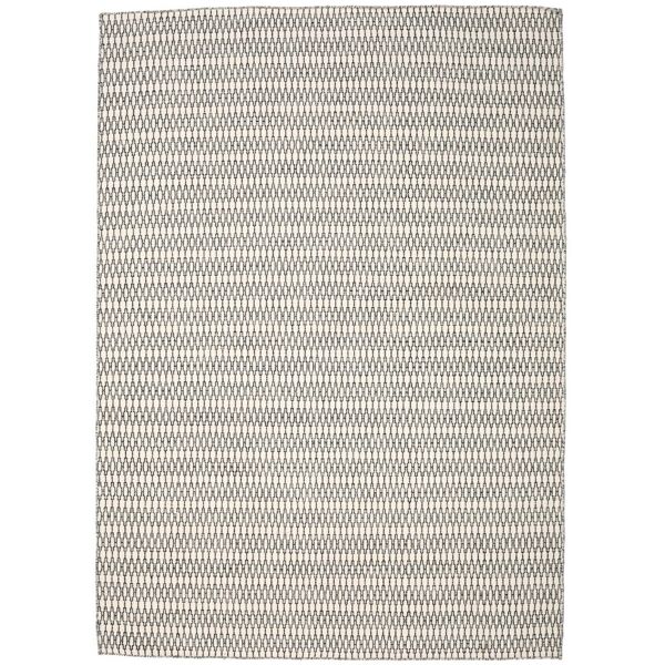 annodato a mano. provenienza: india kilim long stitch tappeto - bianco crema / nero 240x340