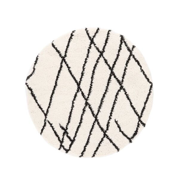 rugvista tangier tappeto - bianco sporco / nero  Ø 150