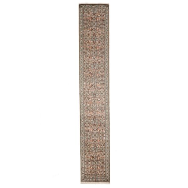 annodato a mano. provenienza: india kashmir puri di seta tappeto 79x461