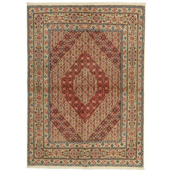 annodato a mano. provenienza: persia / iran moud mahi tappeto 143x200
