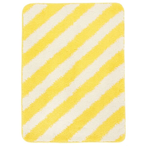 rugvista bianca stripe tappeto da bagno - giallo / bianco sporco 50x67