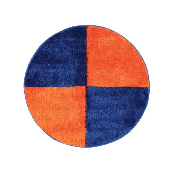 rugvista sandro block tappeto da bagno - blu / arancione  Ø 75