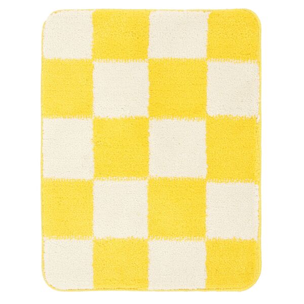 rugvista luca chess tappeto da bagno - giallo / bianco sporco 50x67