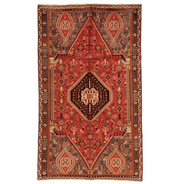 annodato a mano. provenienza: persia / iran ghashghai fine tappeto 151x252