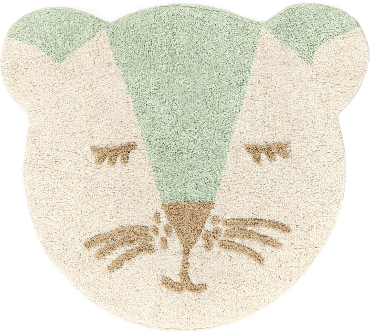 rugvista teddy friend tappeto - verde menta / beige  Ø 100