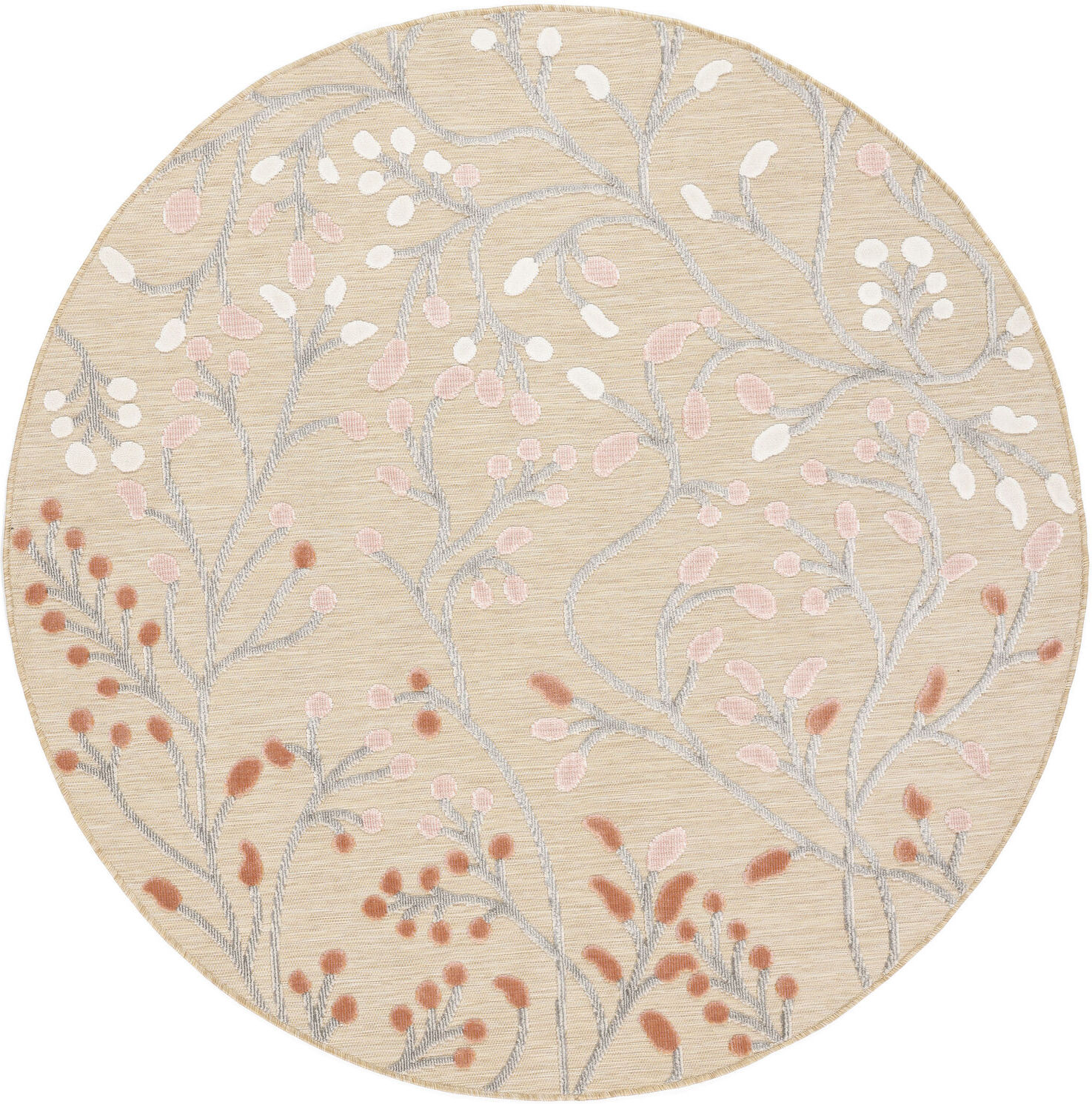 rugvista garden tappeto - beige / rosa  Ø 150