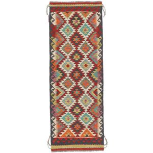 Annodato A Mano. Provenienza: Afghanistan Tappeto Kilim Afghan Old Style Tappeto 69x194 Passatoie Marrone/rosso Scuro (lana, Afghanistan)