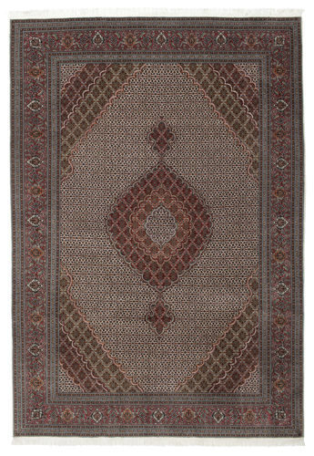 RugVista Tabriz 50 Raj Con Seta Tappeto 206X296 Persiano Marrone/Rosso Scuro Tappeto