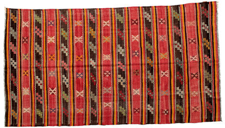 Annodato a mano. Provenienza: Turkey Tappeto Kilim Vintage Turchi Tappeto 176X315 Rosso Scuro/Nero (Lana, Turchia)