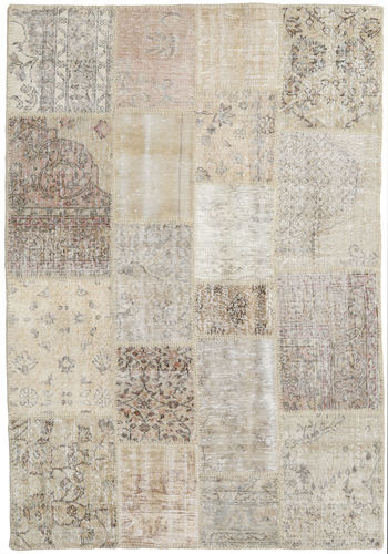 Annodato a mano. Provenienza: Turkey Patchwork Tappeto 139X201 Tappeto Di Lana Beige/Grigio Chiaro Piccolo Tappeto