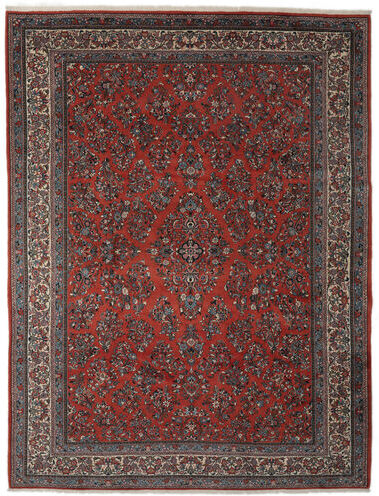 Annodato a mano. Provenienza: Persia / Iran Tappeto Orientale Saruk Tappeto 302X397 Nero/Rosso Scuro Grandi (Lana, Persia/Iran)