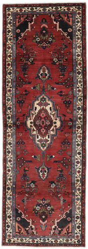 Annodato a mano. Provenienza: Persia / Iran Tappeto Persiano Hamadan Tappeto 103X300 Passatoie Nero/Rosso Scuro (Lana, Persia/Iran)