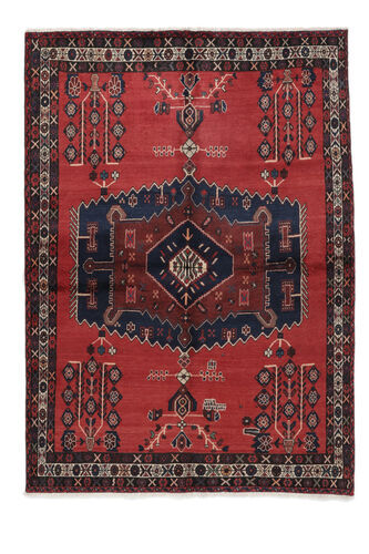 Annodato a mano. Provenienza: Persia / Iran Tappeto Persiano Afshar Tappeto 155X206 Nero/Rosso Scuro (Lana, Persia/Iran)