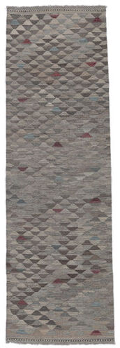 Annodato a mano. Provenienza: Afghanistan Kilim Ariana Trend Tappeto 84X283 Tappeto Di Lana Marrone/Nero Piccolo Tappeto