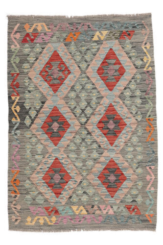 Annodato a mano. Provenienza: Afghanistan 108X150 Tappeto Orientale Kilim Afghan Old Style Tappeto Marrone/Giallo Scuro (Lana, Afghanistan)