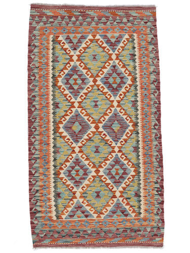 Annodato a mano. Provenienza: Afghanistan 109X198 Tappeto Kilim Afghan Old Style Tappeto Orientale Rosso Scuro/Verde (Lana, Afghanistan)