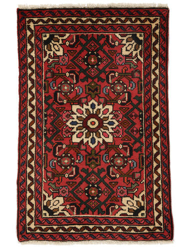 Annodato a mano. Provenienza: Persia / Iran Tappeto Persiano Hosseinabad Tappeto 63X96 Nero/Rosso Scuro (Lana, Persia/Iran)