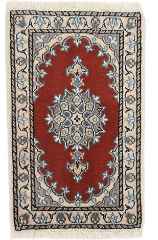 Annodato a mano. Provenienza: Persia / Iran Nain Tappeto 40X60 Persiano Tappeto Di Lana Grigio Scuro/Rosso Scuro Piccolo Tappeto