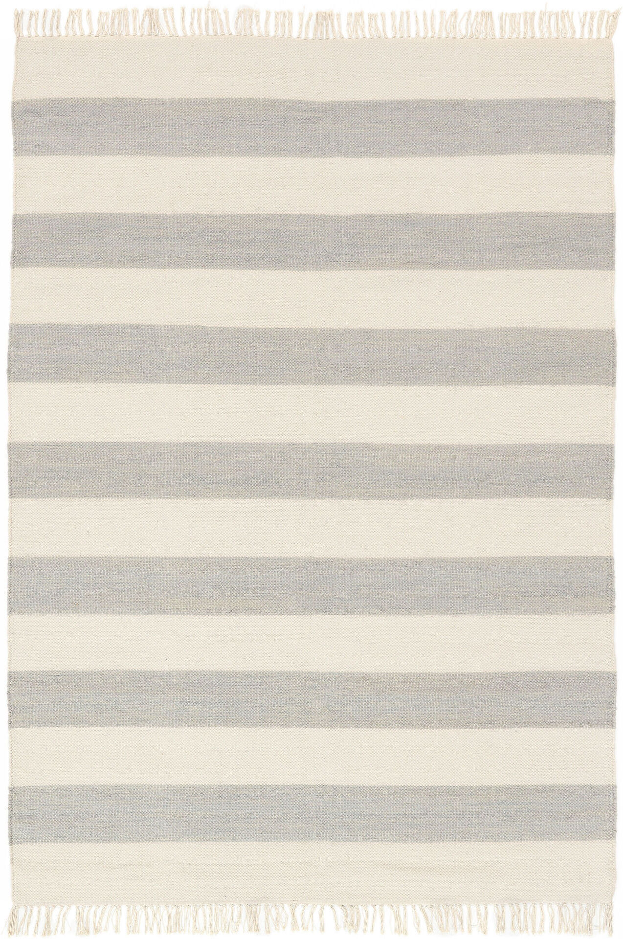 RugVista Cotton stripe Tappeto - Grigio / Bianco sporco 160x230