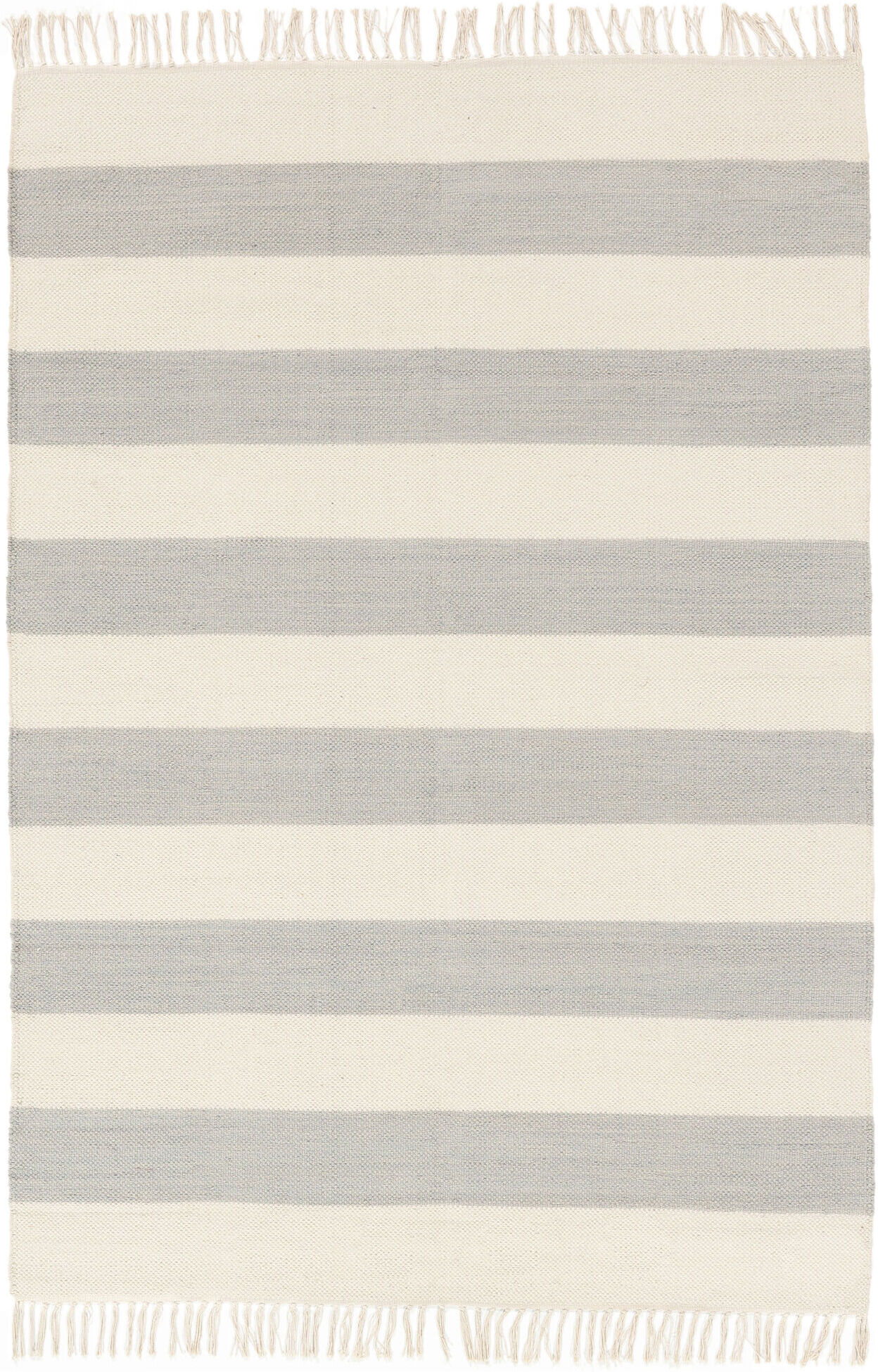 RugVista Cotton stripe Tappeto - Grigio / Bianco sporco 140x200