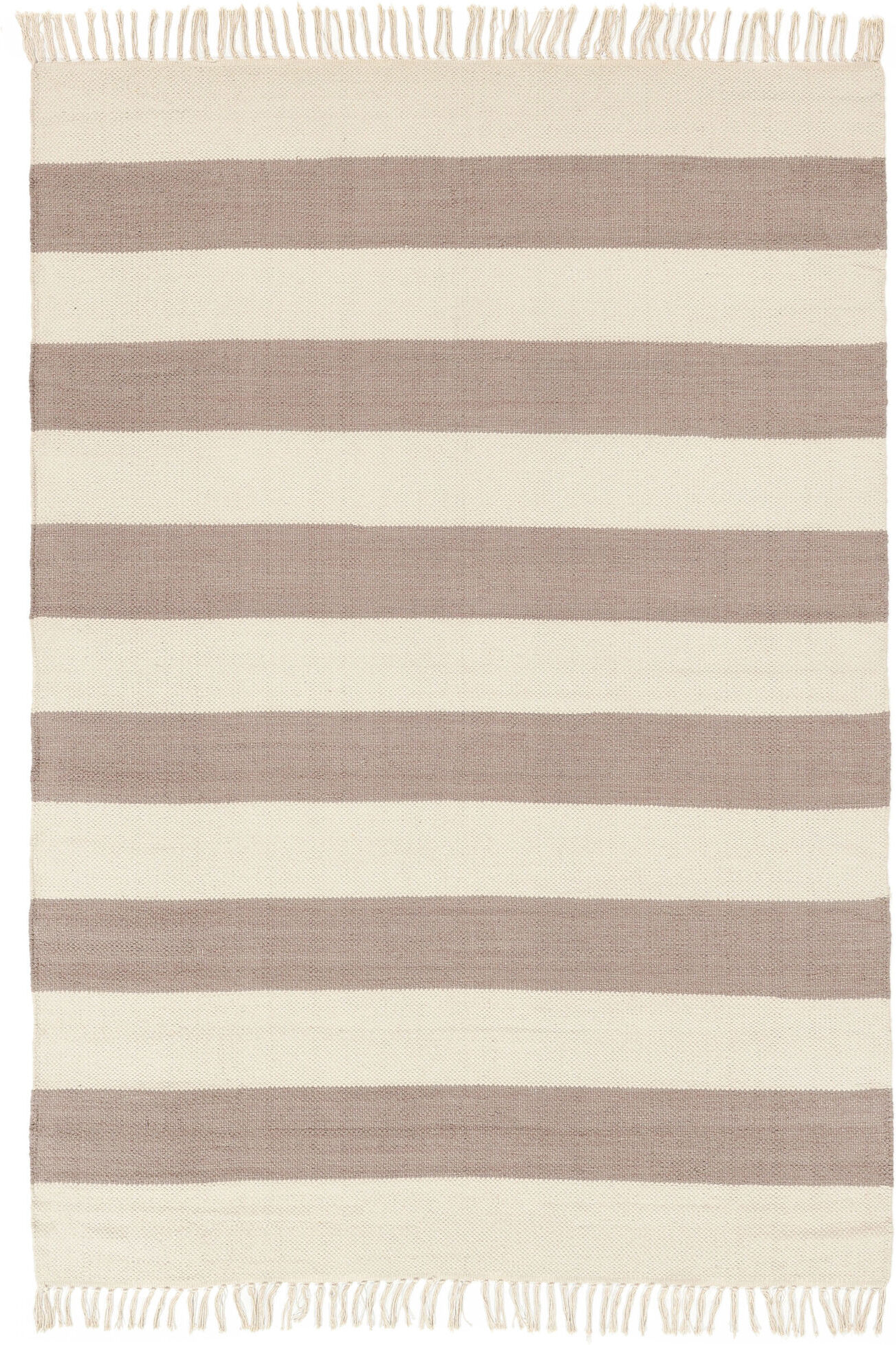 RugVista Cotton stripe Tappeto - Marrone 140x200