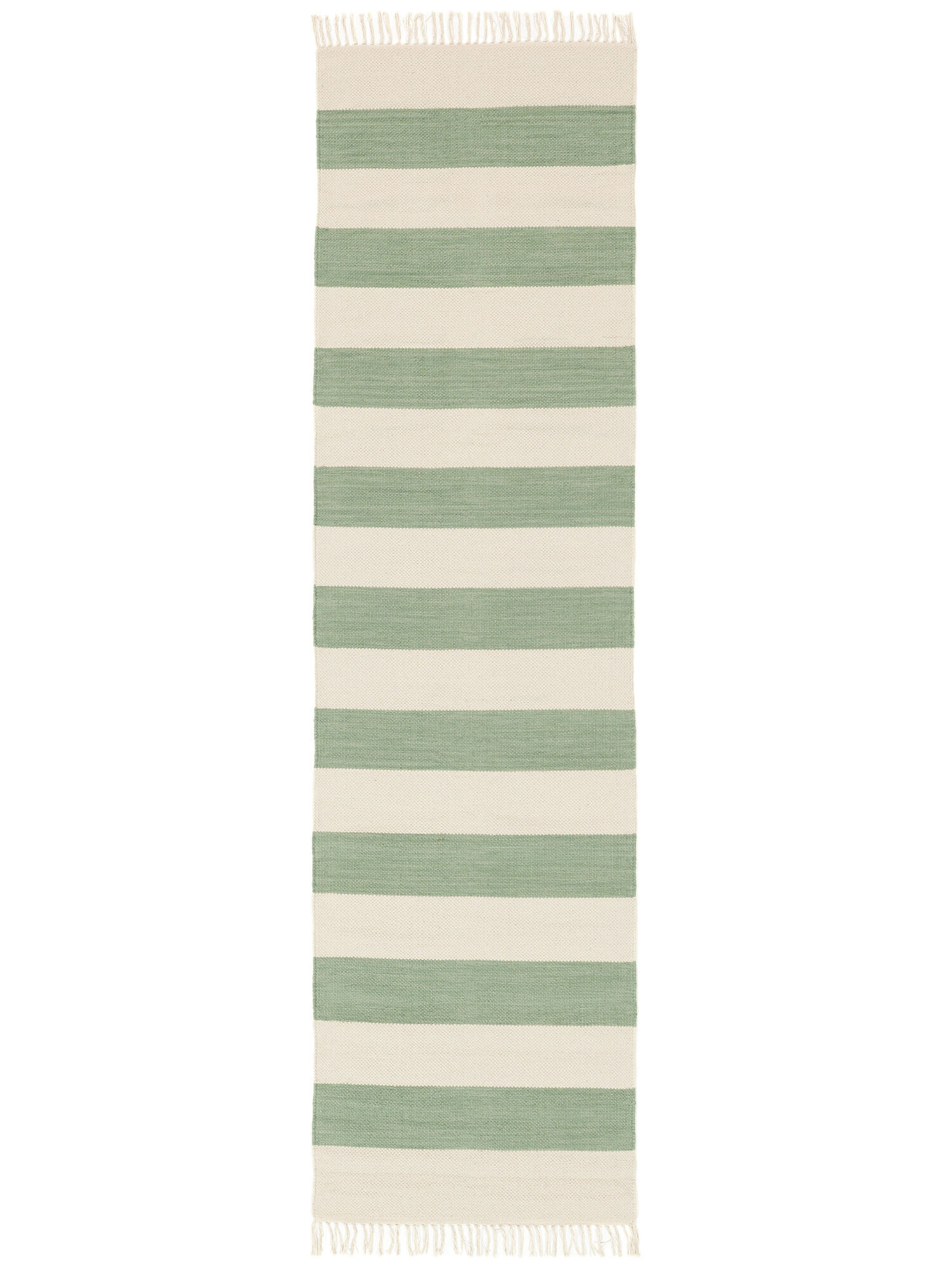 RugVista Cotton stripe Tappeto - Verde menta 80x300