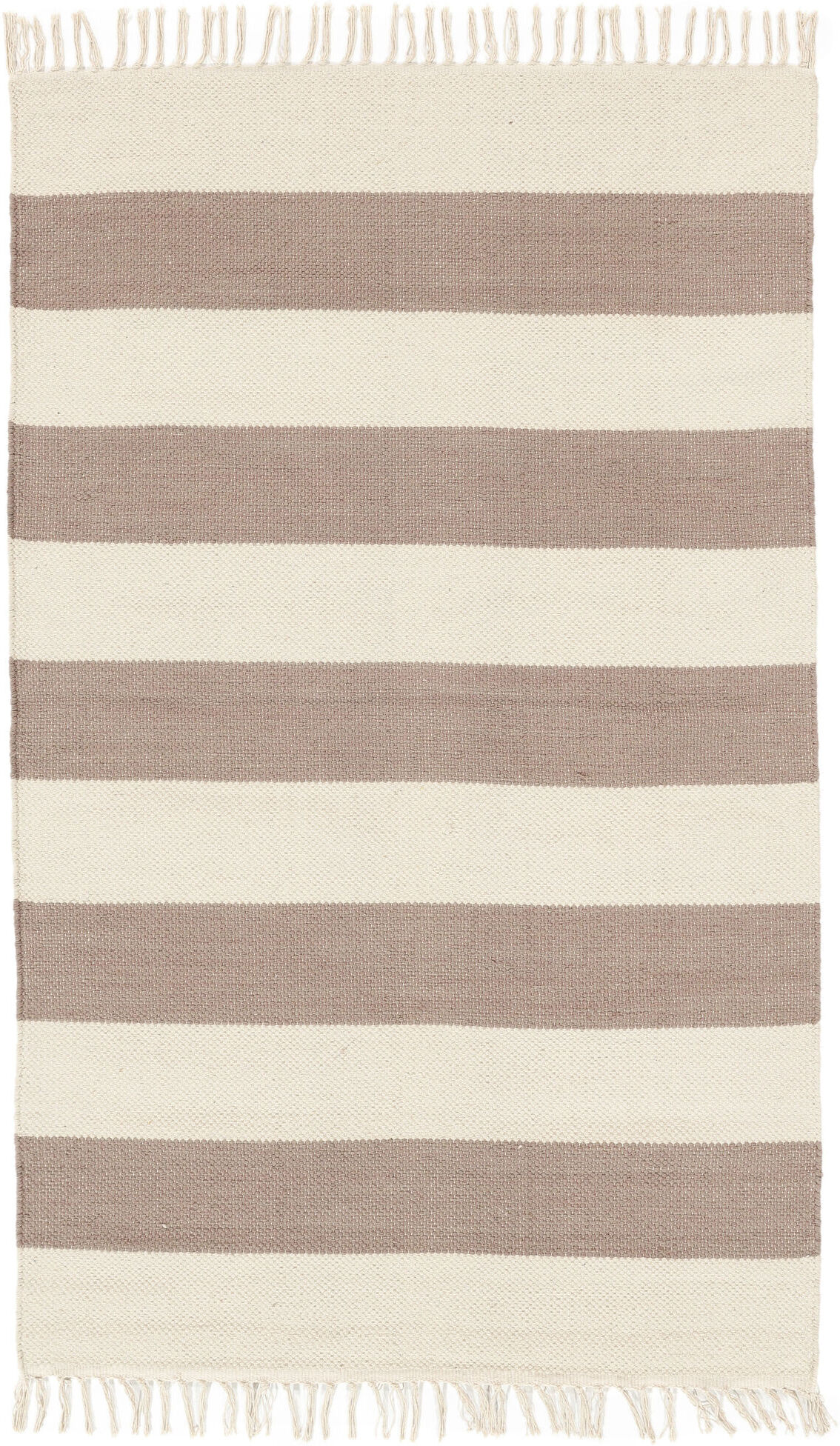 RugVista Cotton stripe Tappeto - Marrone 100x160