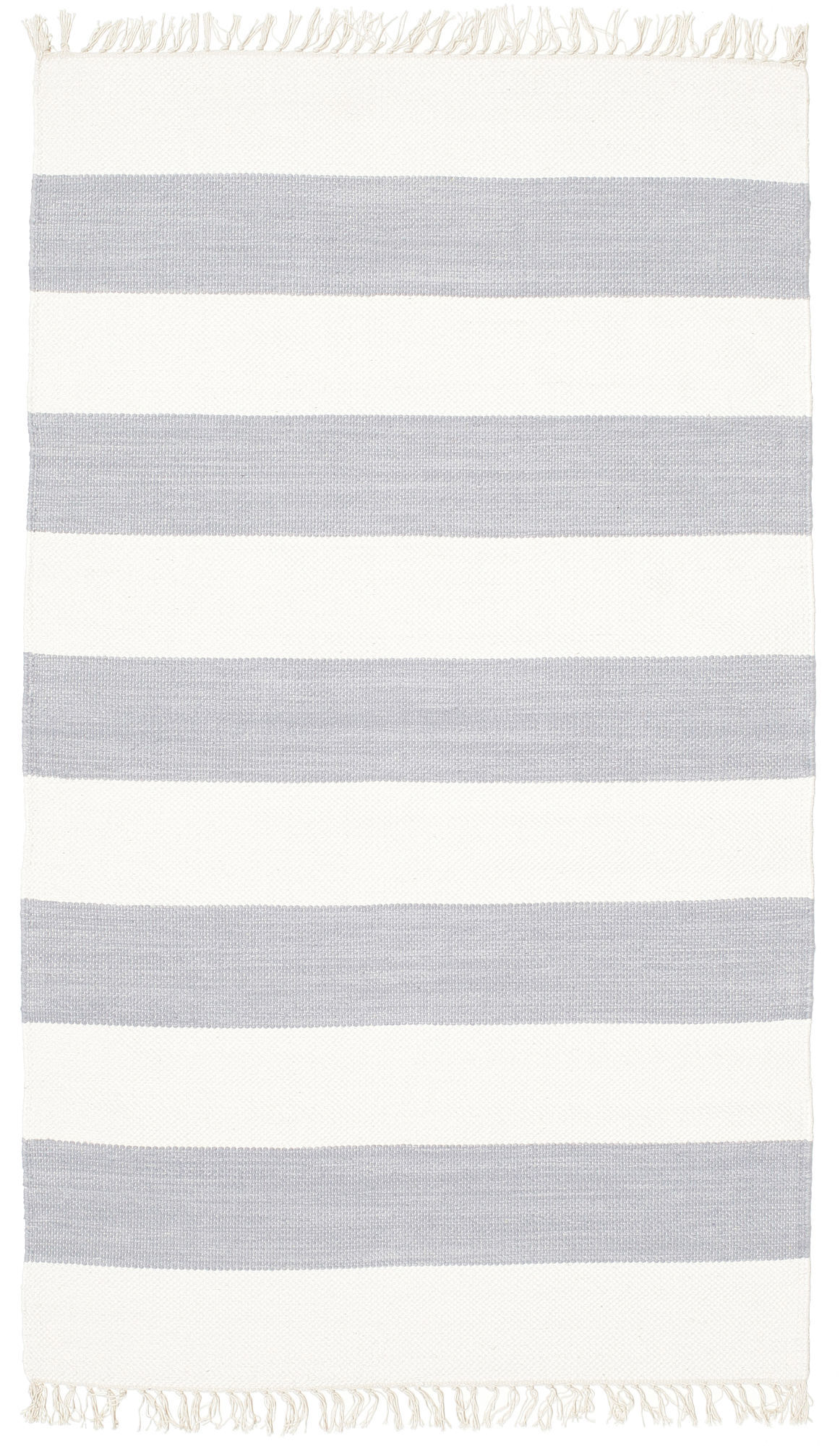 RugVista Cotton stripe Tappeto - Grigio / Bianco sporco 100x160